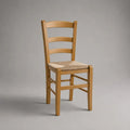 Esszimmerstuhl aus massivem Buchenholz mit Papiergeflechtsitz, Natur/Beige, 42 × 45 × 92 cm