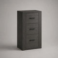 Schubladenkommode aus Holz mit 3 Schubladen, Dunkelgrau/Schwarz, 60 × 40 × 120 cm